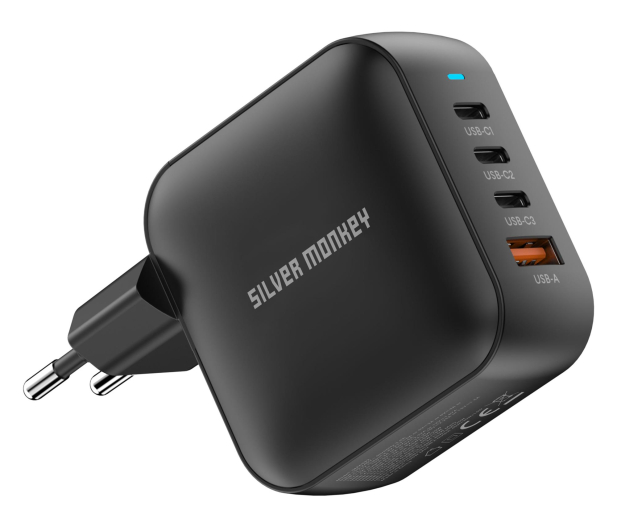 Silver Monkey Ładowarka GaN Smart Quadro 100W PD Czarna - 1417253 - zdjęcie 7